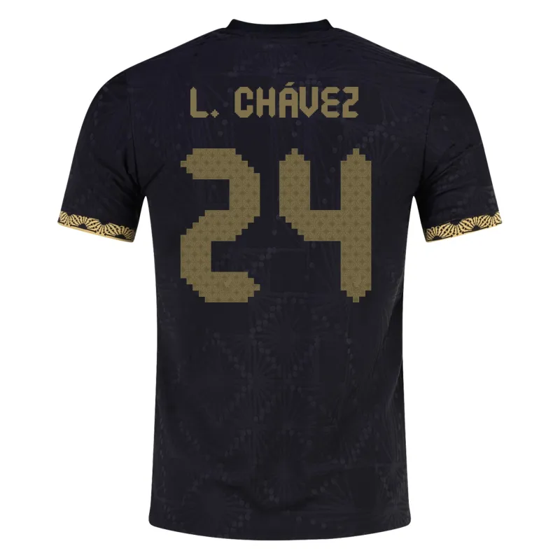Luis Chávez Mexico Gold Cup 2025 Black & Gold Stadium Jersey