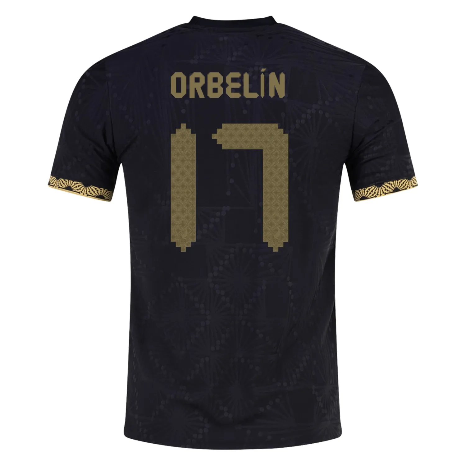 Orbelín Pineda Mexico Gold Cup 2025 Black & Gold Stadium Jersey
