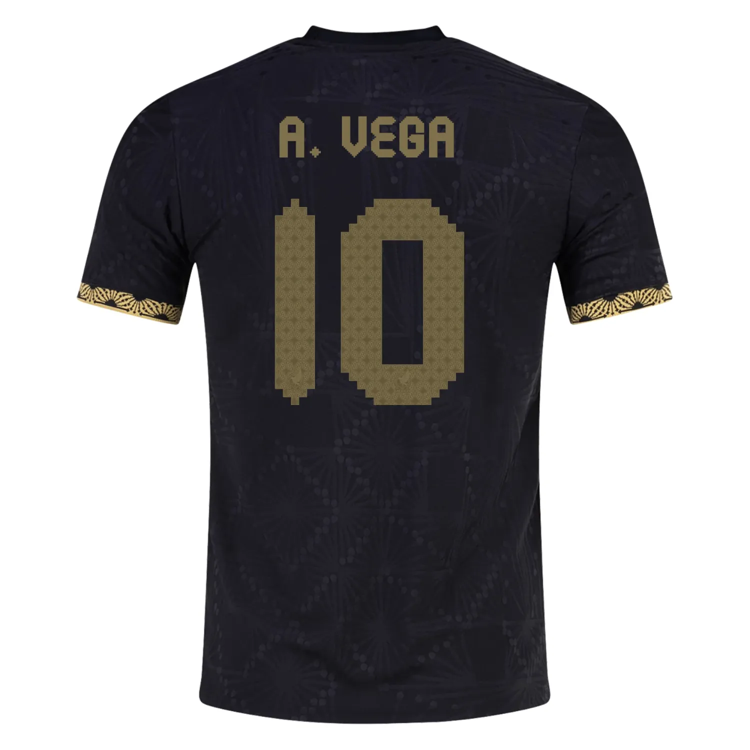 Alexis Vega Mexico Gold Cup 2025 Black & Gold Stadium Jersey