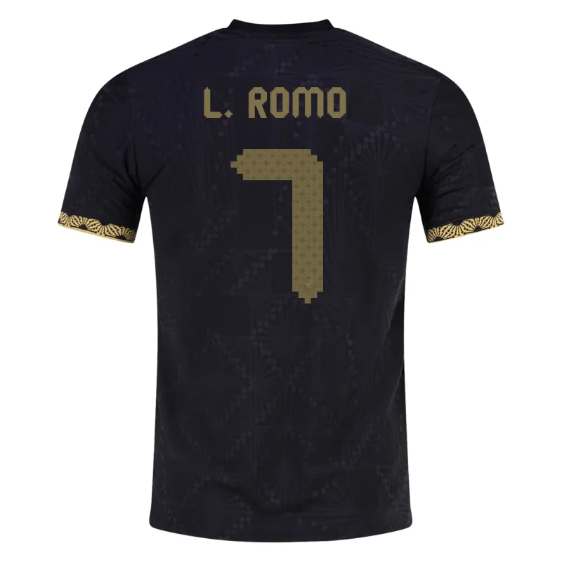 Luis Romo Mexico Gold Cup 2025 Black & Gold Stadium Jersey