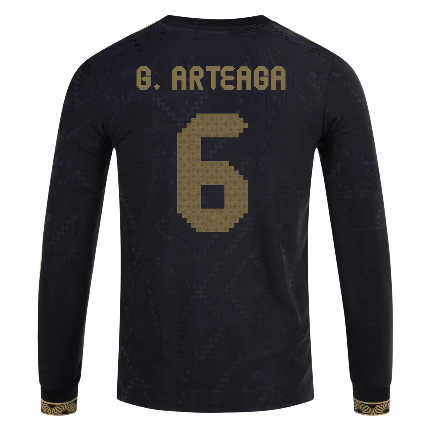 Gerardo Arteaga Mexico Gold Cup 2025 Black & Gold Stadium Long Sleeve Jersey