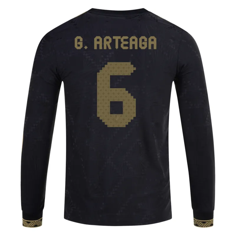 Gerardo Arteaga Mexico Gold Cup 2025 Black & Gold Stadium Long Sleeve Jersey