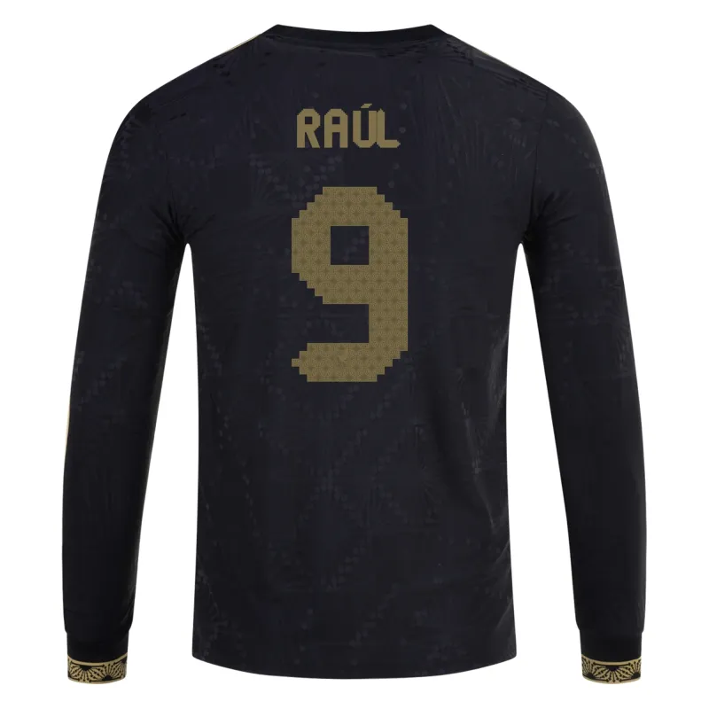 Raúl Jiménez Mexico Gold Cup 2025 Black & Gold Stadium Long Sleeve Jersey