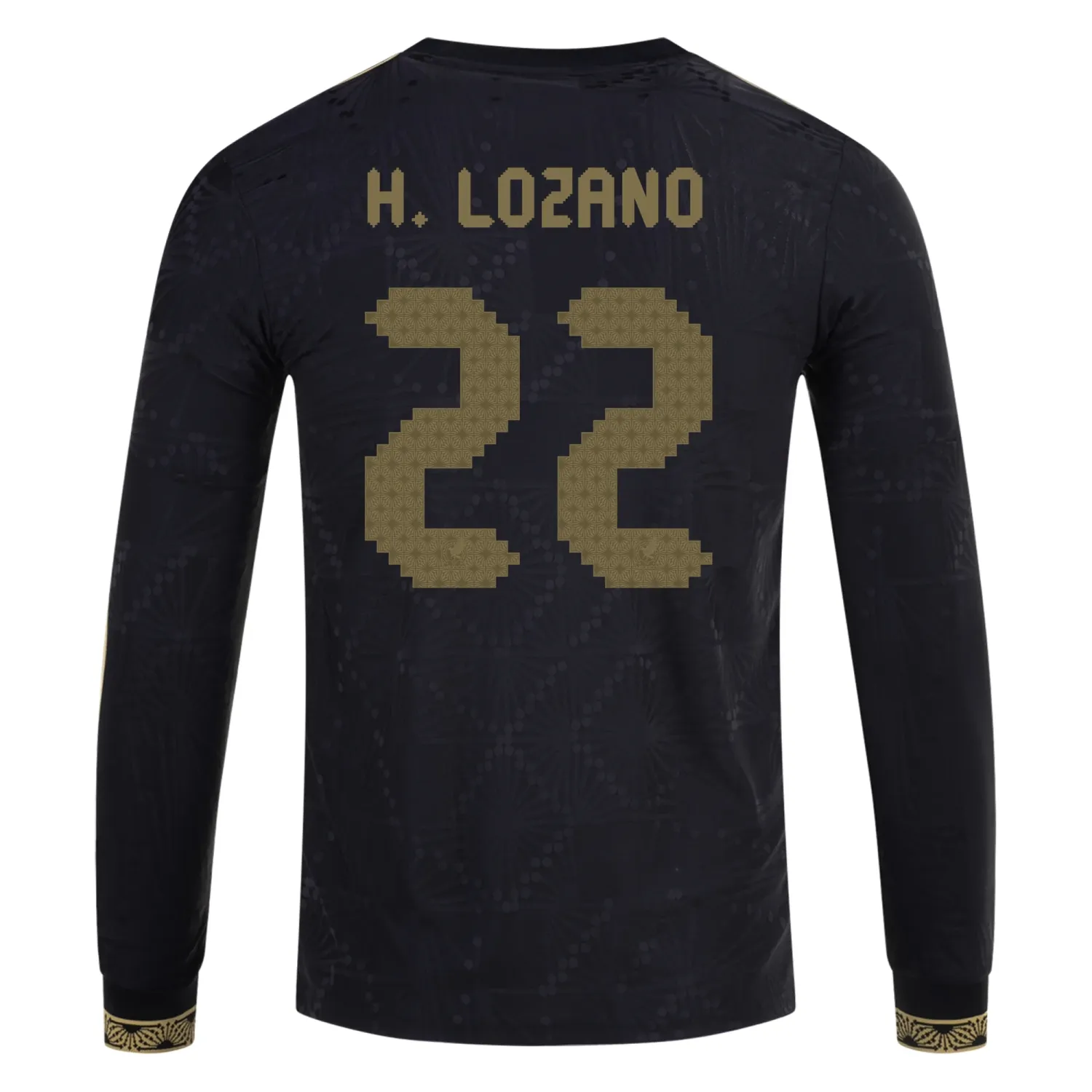 Hirving Lozano Mexico Gold Cup 2025 Black & Gold Stadium Long Sleeve Jersey