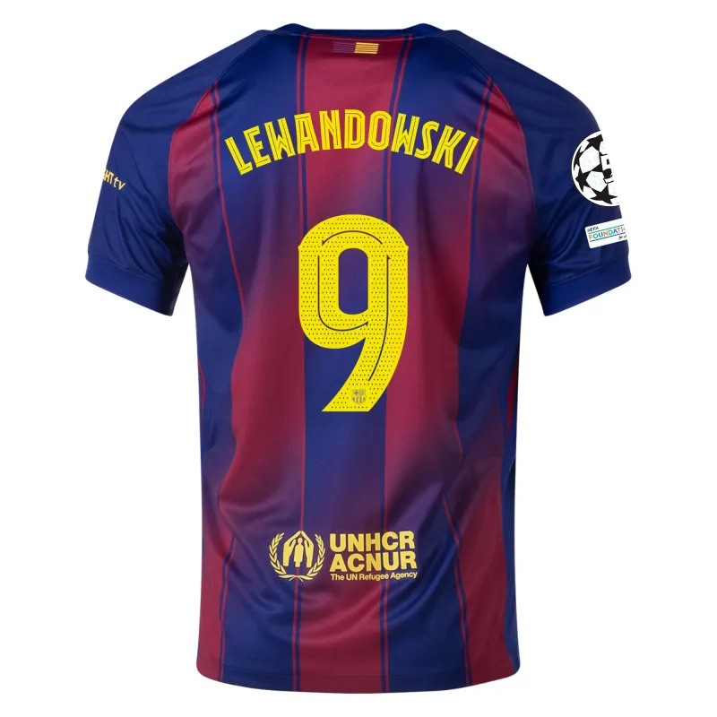 Robert Lewandowski FC Barcelona 25/26 Home Jersey With UCL Patch