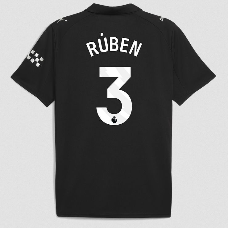 Ruben Dias Manchester City FC 25/26 Away all Black Jersey