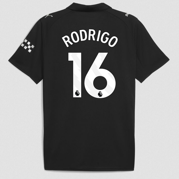 Rodrigo Manchester City FC 25/26 Away all Black Jersey