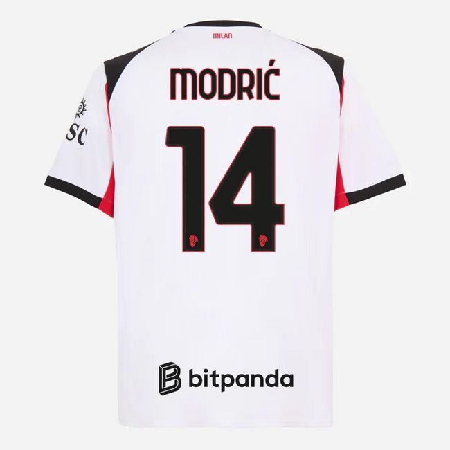 Luka Modric AC Milan 25/26 Away White Soccer Jersey