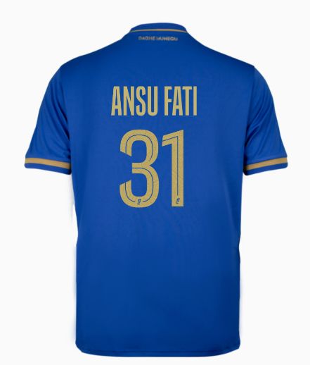 Ansu Fati AS Monaco FC 25/26 Away Blue Jersey