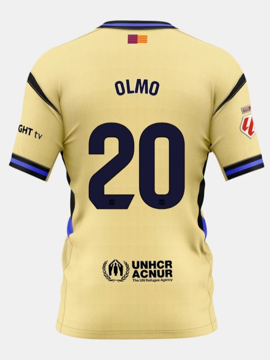 Dani Olmo FC Barcelona 25/26 Away Gold Soccer Jersey