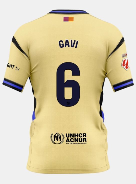 Gavi FC Barcelona 25/26 Away Gold Soccer Jersey