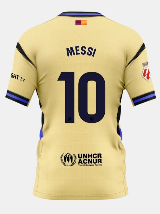 Lionel Messi FC Barcelona 25/26 Away Gold Soccer Jersey
