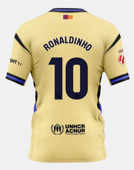 Ronaldinho FC Barcelona 25/26 Away Gold Soccer Jersey