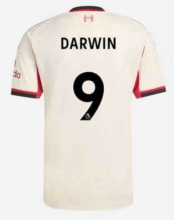 Darwin Nunez Liverpool FC 25/26 Away White Jersey