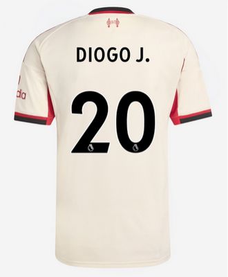 Diogo Jota Liverpool FC 25/26 Away White Jersey