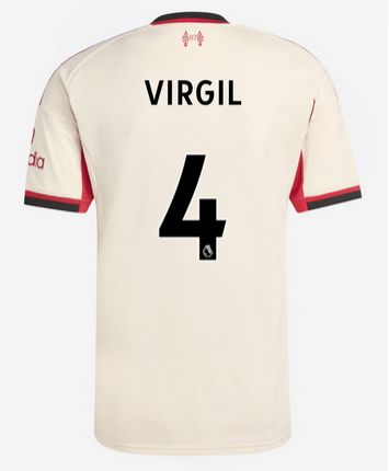 Virgil Van Dijk Liverpool FC 25/26 Away White Jersey