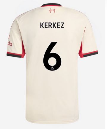 Milos Kerkez Liverpool FC 25/26 Away White Jersey