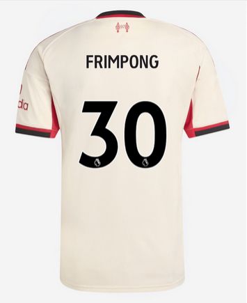 Jeremie Frimpong Liverpool FC 25/26 Away White Jersey
