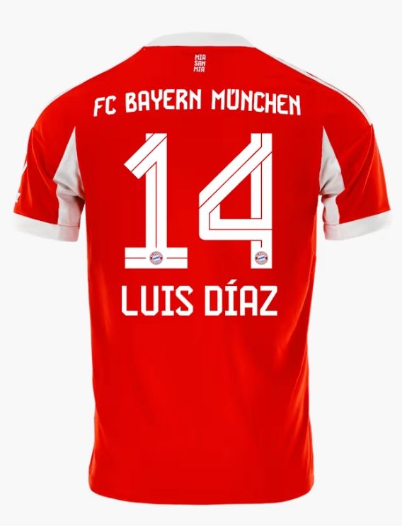 Luis Diaz FC Bayern Munich 25/26 Home Soccer Jersey