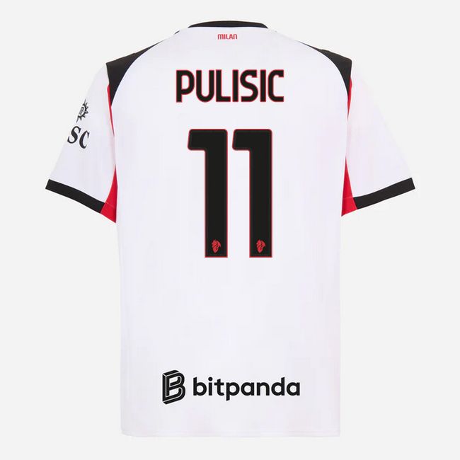 Christian Pulisic AC Milan 25/26 Away White Soccer Jersey