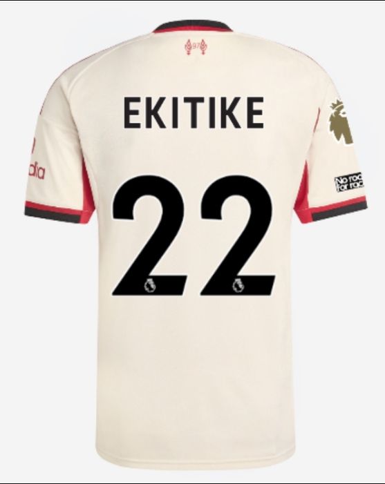 Hugo Ekitike Liverpool FC 25/26 Away White Jersey