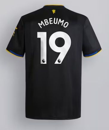 Bryan Mbuemo Manchester United FC 25/26 Third Black Jersey