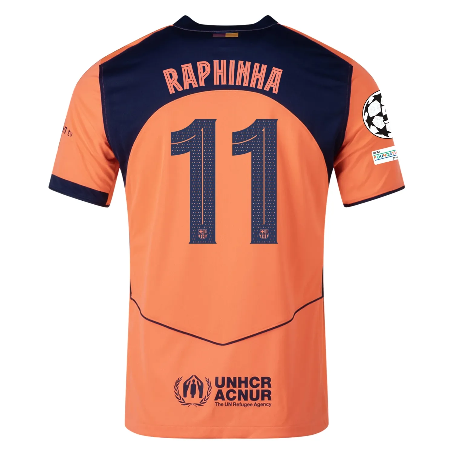 Raphinha FC Barcelona 25/26 Third Orange Soccer Jersey