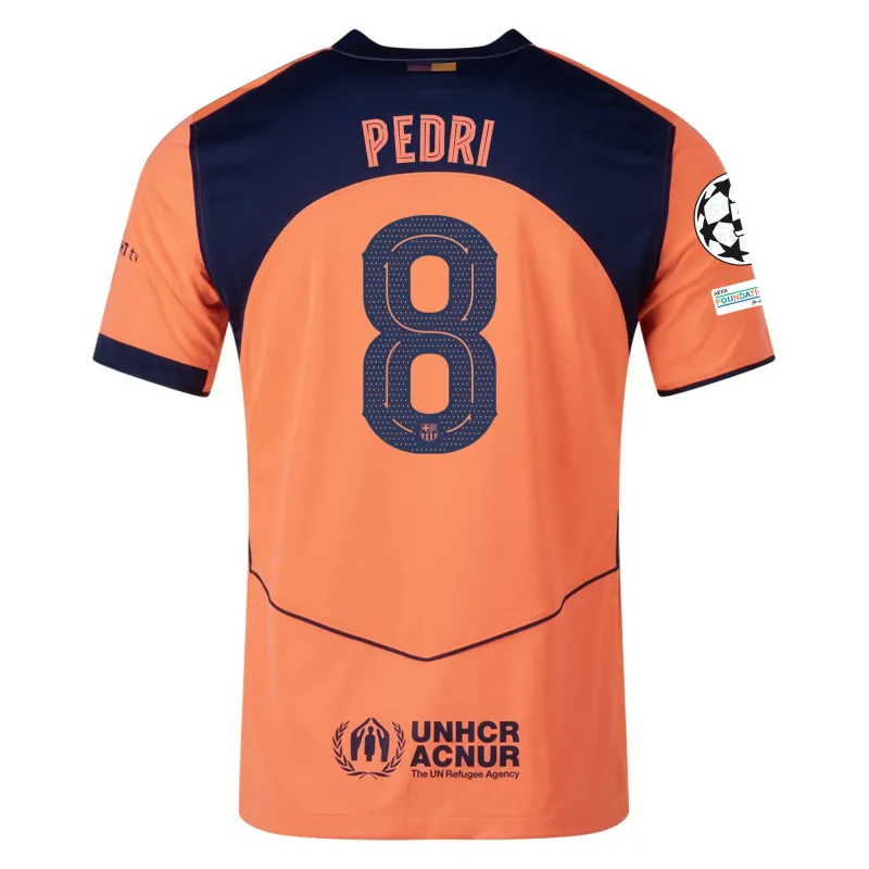 Pedri FC Barcelona 25/26 Third Orange Soccer Jersey