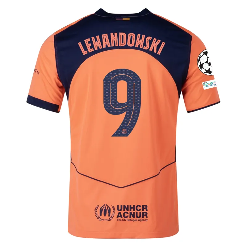 Robert Lewandowski FC Barcelona 25/26 Third Orange Soccer Jersey