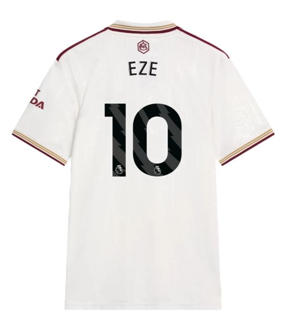 Eberechi Eze Arsenal FC 25/26 Third White Soccer Jersey