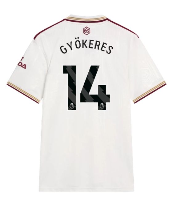 Viktor Gyökeres Arsenal FC 25/26 Third White Soccer Jersey