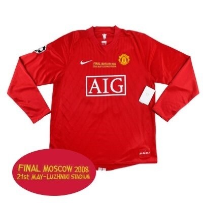 Manchester United Home UCL FINAL Long Sleeve Jersey 07-08