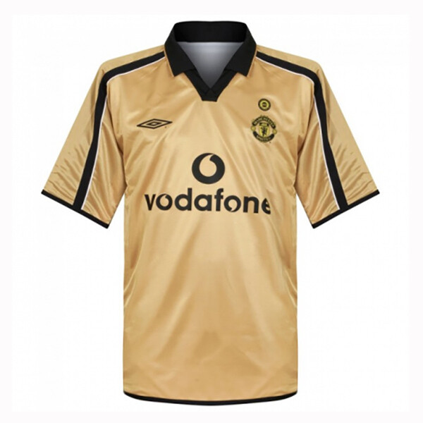 Manchester United Away Centenary Gold Retro Jersey 2001-02 (Replica)
