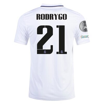 Real Madrid Home UCL Jersey 22-23 (Rodrygo 21) with Club World Cup 2022 Badge