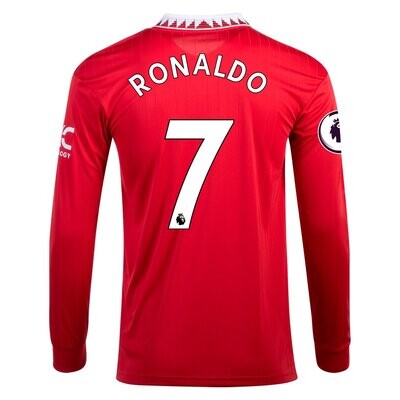 Ronaldo Man United Home Red Soccer Jersey 22-23 Long Sleeve