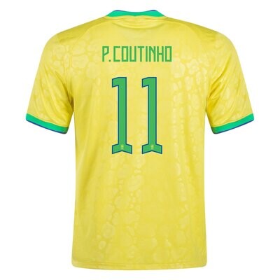 Phillipe Coutinho Brazil World Cup Home Soccer Jersey 2022