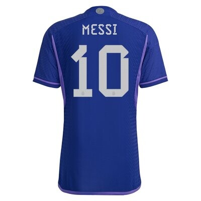 Lionel Messi Argentina World Cup 2022 Away Jersey Player Version