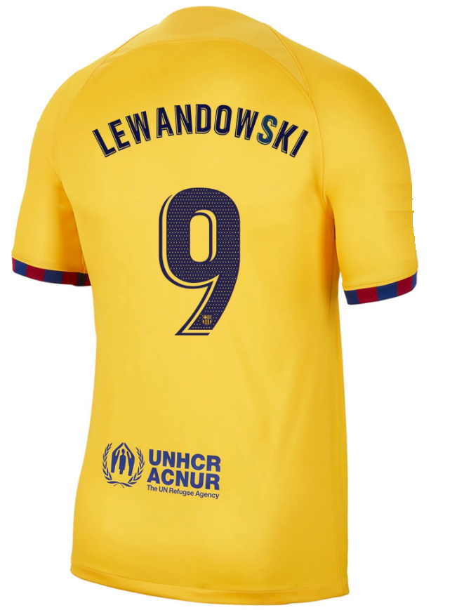Robert Lewandowski Barcelona Fourth Yellow Soccer Jersey 22-23