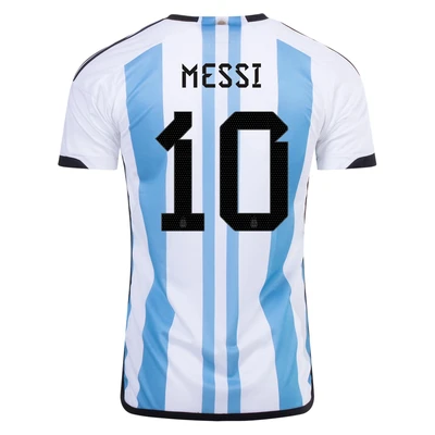 Lionel Messi Argentina Champion Version Home Jersey Three Star 2023