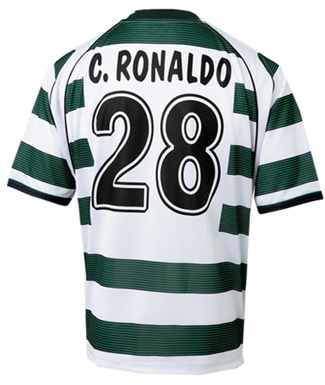 Sporting Lisbon Cristiano Ronaldo 28 Tribute Retro Kit 2023: Backside