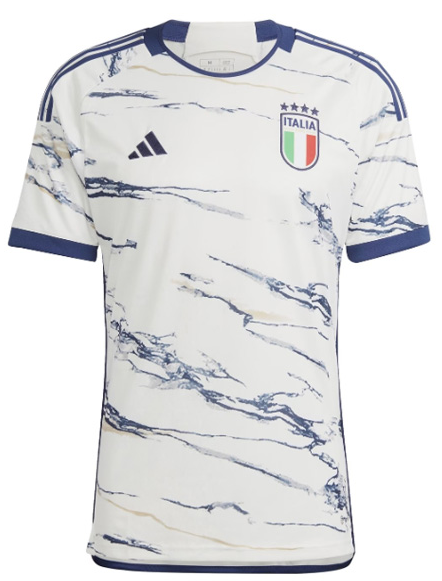 Italy Away White Marble Soccer Jersey 23-24