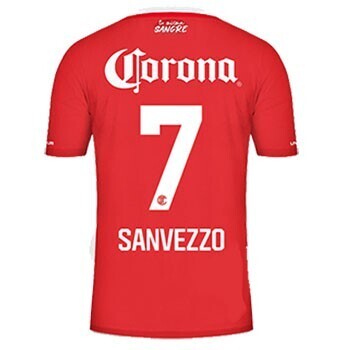 Toluca Home Red Soccer Jersey 22-23 Camilo Sanvezzo