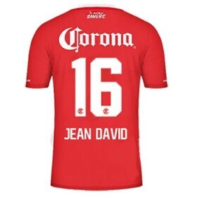 Toluca Home Red Soccer Jersey 22-23 Jean David Meneses