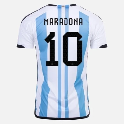 Diego Maradona Argentina Champion Version Home Jersey Three Star 2023