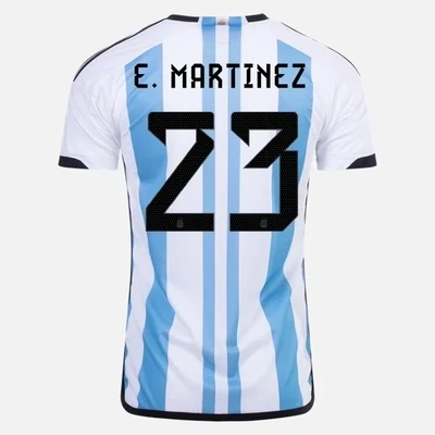 Emi Martinez Argentina Champion Version Home Jersey Three Star 2023