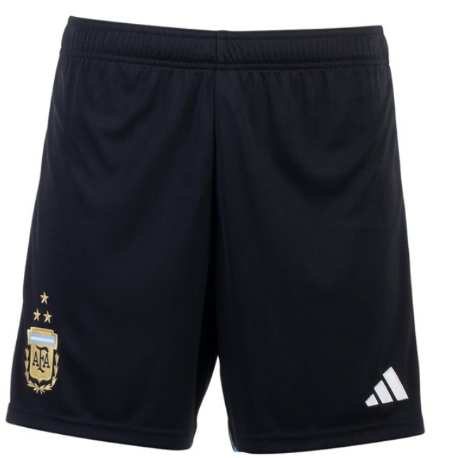 Argentina Home Soccer Short Black 3 Star