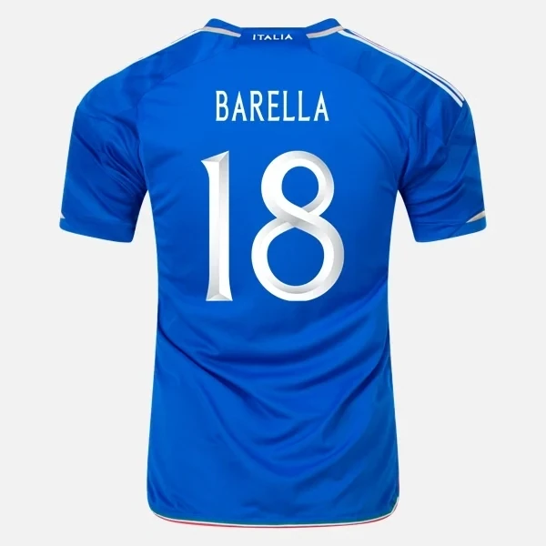 Italy Home Blue Soccer Jersey 23-24 Barella 18
