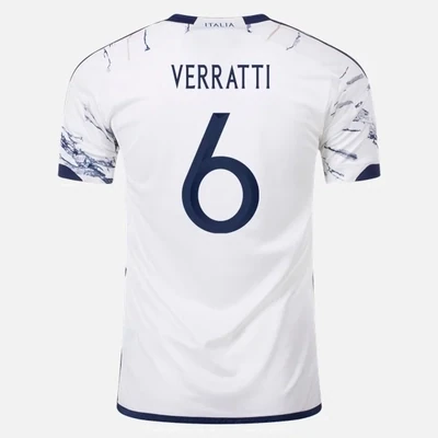 Italy Away White Soccer Jersey 23-24 Verratti 6