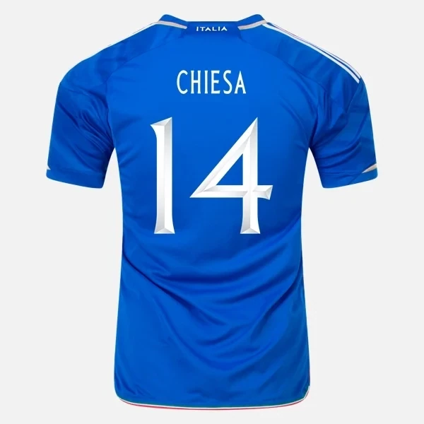 Italy Home Blue Soccer Jersey 23-24 Chiesa 14
