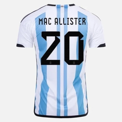 Alexis MacAllister Argentina Champion Version Home Jersey Three Star 2023